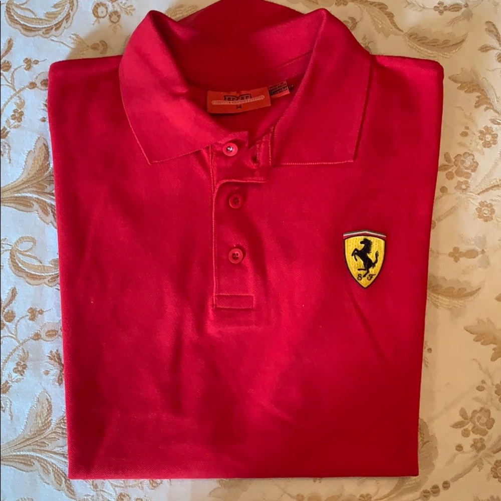 Red Ferrari polo shirt